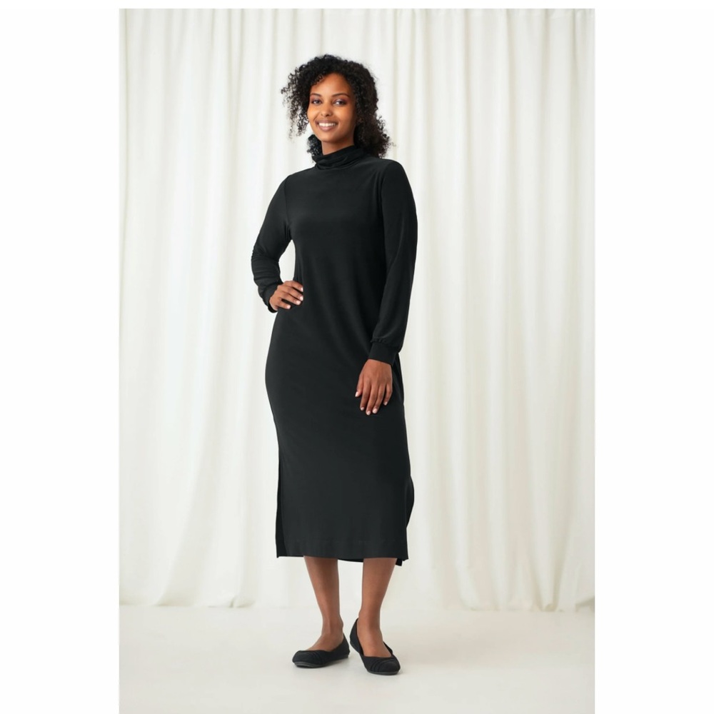 Sympli Turtleneck Gathered Sleeve Dress, Size 10 NWT